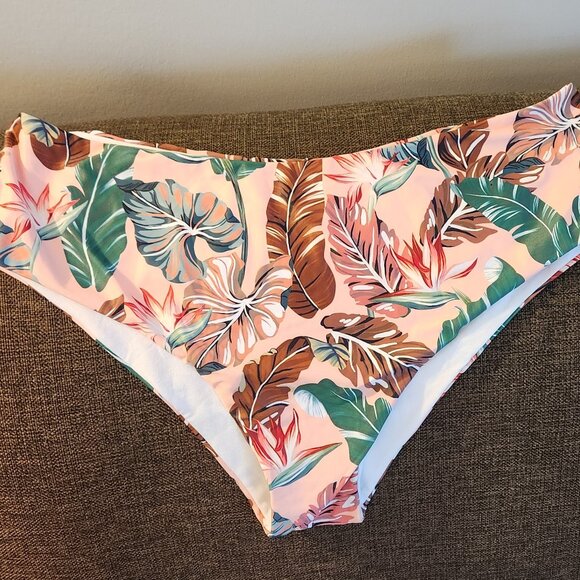 High Waist peach print swim suit bottoms - Picture 1 of 2